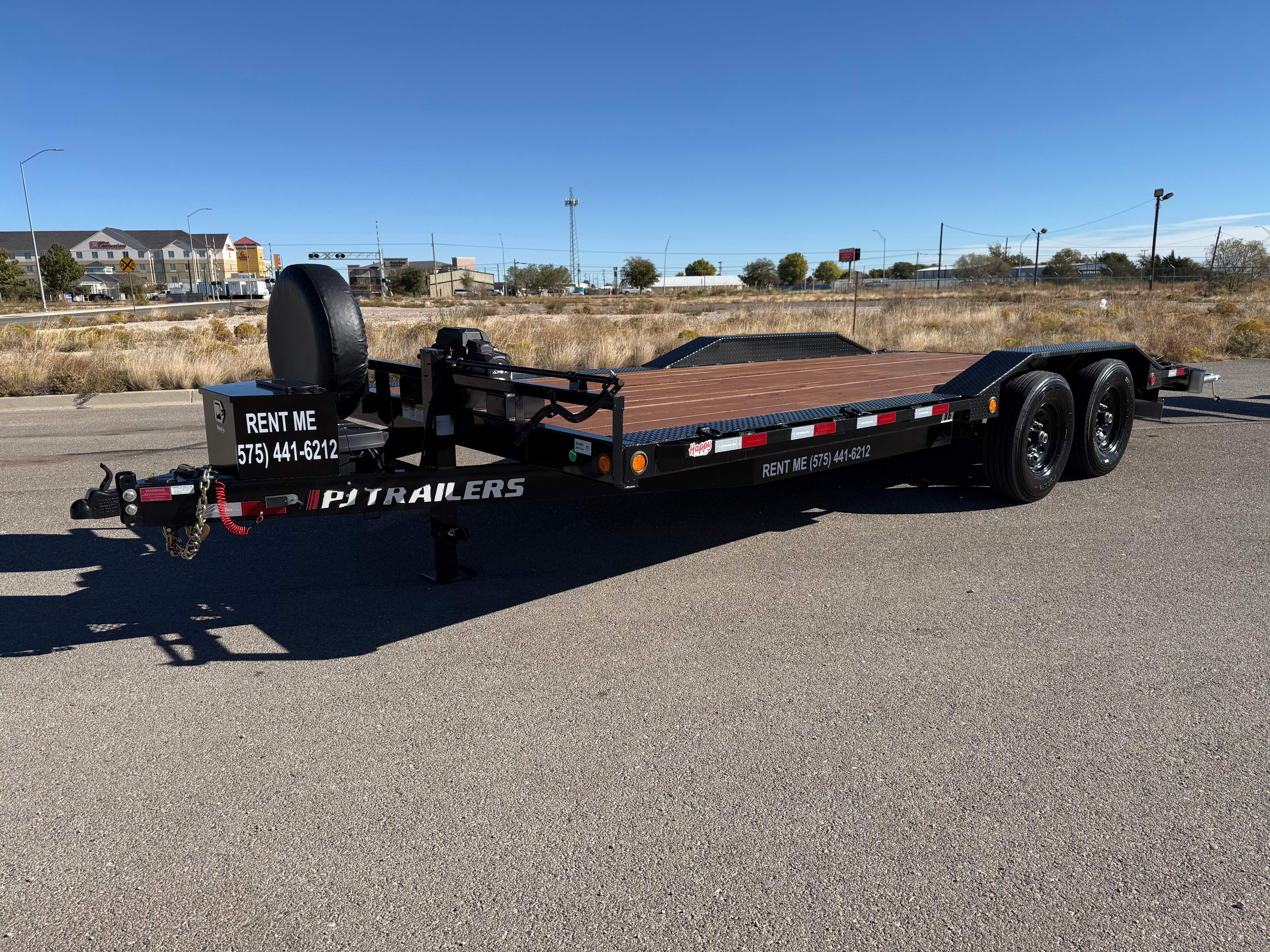8.5' x 20' Flatbed Drive Over Flatbed for rent in Hobbs NM - Car Hauler Trailer rental with 10,580 lbs capacity